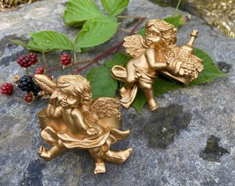Vintage Silver Plate Angels Servilleteros, juego de 2 piezas