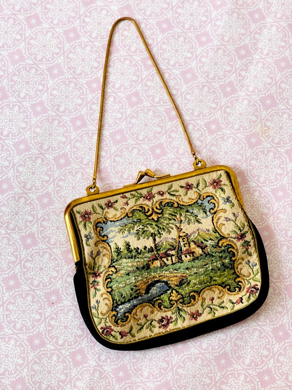 Renaissance Style Needlepoint bag, Tapestry purse… - image 7