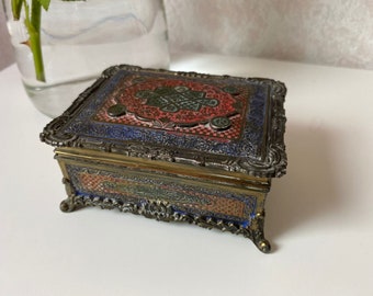 Vintage Casket of Victorian rare, Trinket Box, jewelry casket, Rare Very Ornate Victorian Trinket /Casket Box Brass