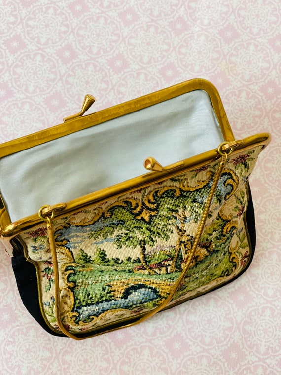 Renaissance Style Needlepoint bag, Tapestry purse… - image 9