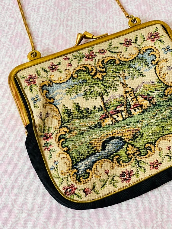 Renaissance Style Needlepoint bag, Tapestry purse… - image 4