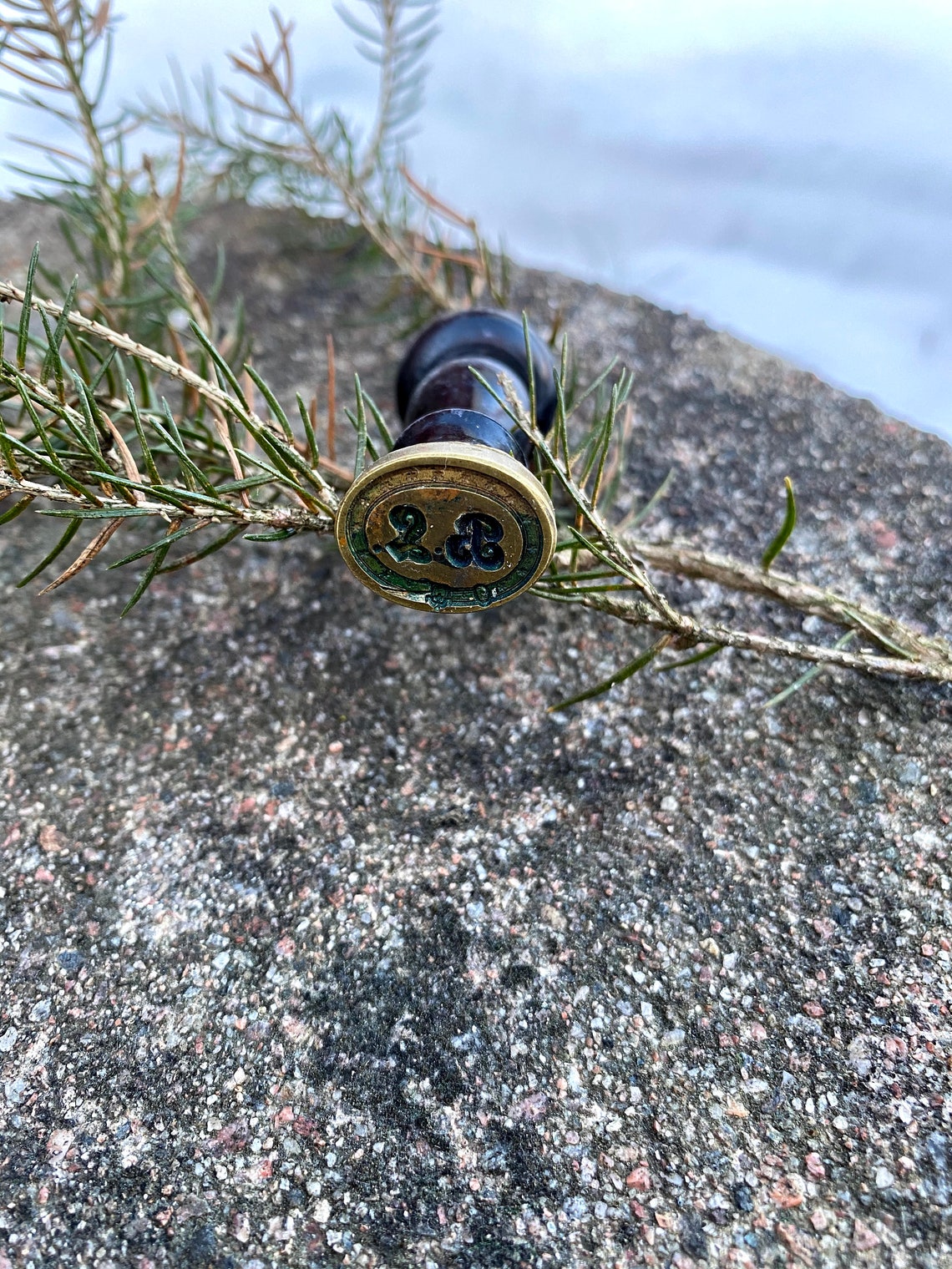 Antique Wax Seal Wooden Wax Seal Art Deco Wax Seal Brass Etsy