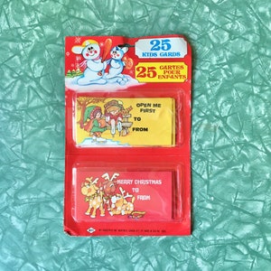 Étiquettes de Noël vintage pour enfants scellées