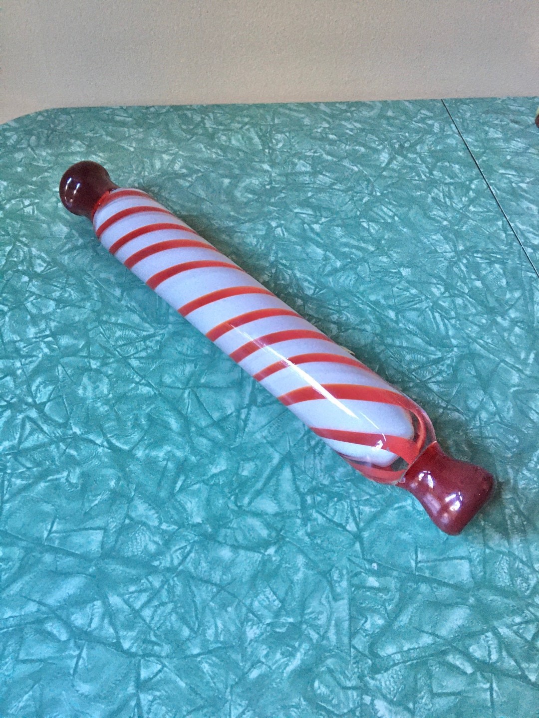 Vintage Candy Striped Glass Rolling Pin Etsy