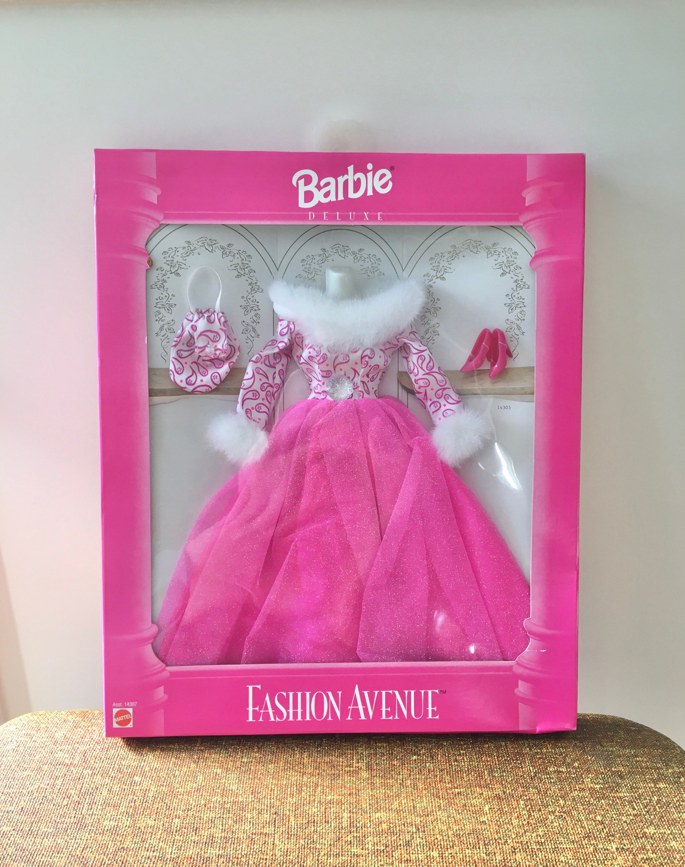slim fit dress slacks 1996 Barbie Fashion Avenue Hot Pink Party Dress – Sell4Value main image 0