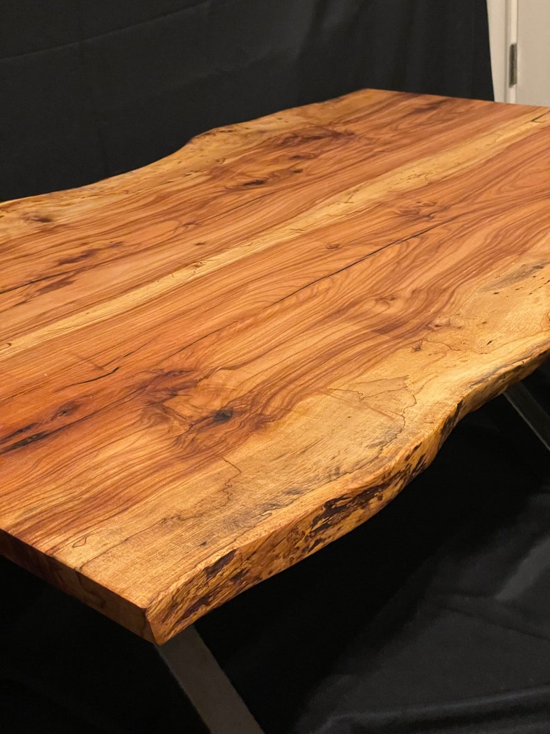 Pecan Live Edge Kitchen Table Etsy