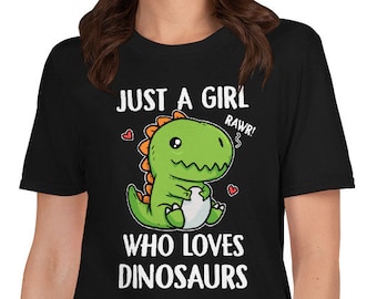 Słodka damska koszulka T-Rex - po prostu dziewczyna, która kocha dinozaury. Zabawna słodka koszulka dla miłośnika dinozaurów