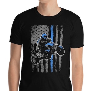 American Flag Four Wheeler Quad ATV Riding Gift For Men And Boys T-Shirt