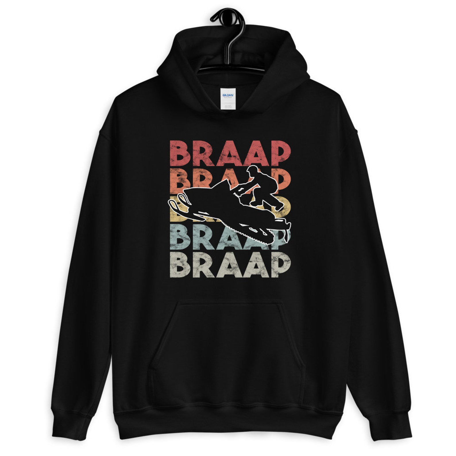 Vintage Braap Snowmobile Hoodie I Retro Snow Sled Gift Idea Unisex ...