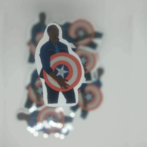 Sam Wilson with the shield sticker