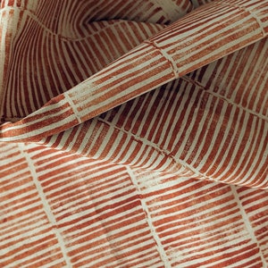 Neutral Rust Red Non-Toxic Fabric | Hand Printed by the Yard