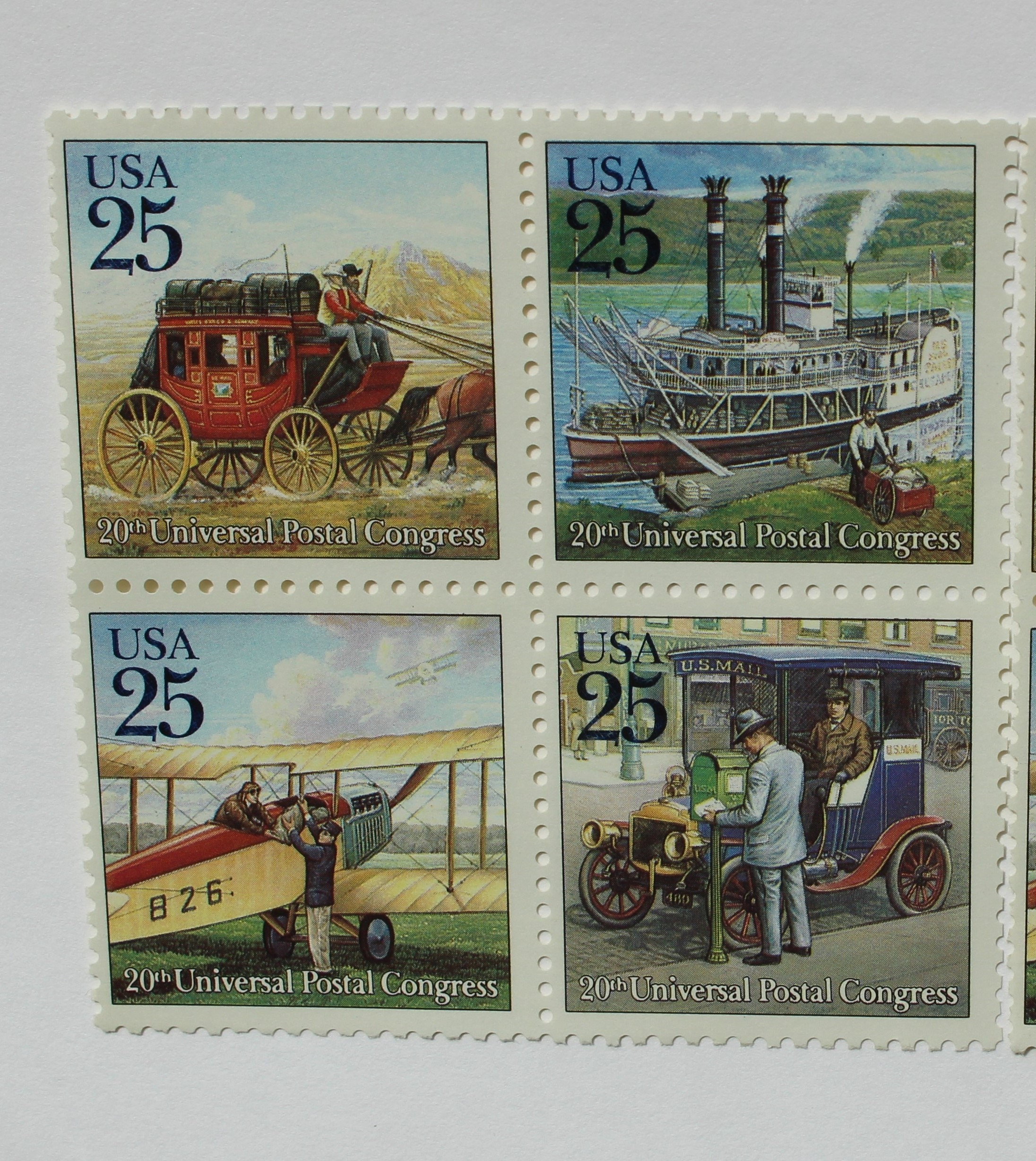 Mail Transportation set of eight US Postage Stamps / 8 Vintage Etsy