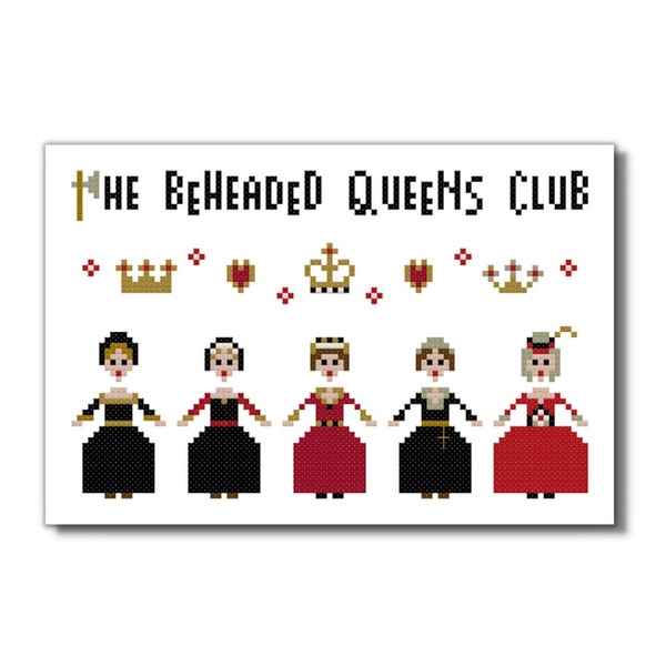 Tragic Queens, Anne Boleyn, Cross Stitch Pattern, PDF File, Marie Antoinette, Mary Stuart