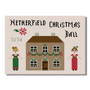 Pride & Prejudice Christmas, Cross Stitch Pattern, PDF File, Netherfield Park, Jane Austen
