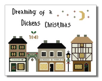 A Christmas Carol, Cross Stitch Pattern, PDF File, Charles Dickens, Scrooge