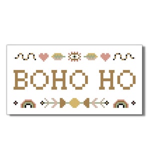 Boho Ho, Moon Phases, Funny Cross Stitch Pattern, PDF File, Funny, Rainbows