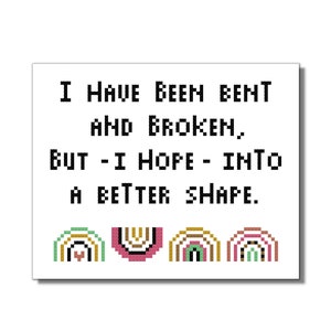 Inspirational Quote, Great Expectations, Cross Stitch Pattern, PDF File, Boho, Charles Dickens, Rainbows