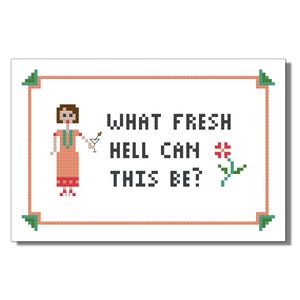 What Fresh Hell, Snarky, Cross Stitch Pattern, PDF File, Funny