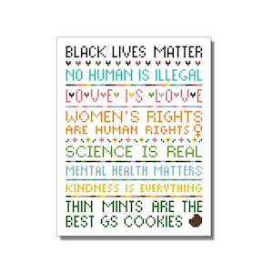 We Believe, Cross Stitch Pattern,  PDF File, Black Lives Matter, Band Sampler