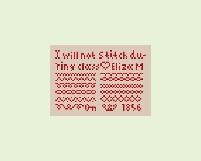 Cross Stitch Pattern PDF File \u2013 Little Troublemaker Funny Cross Stitch Sampler