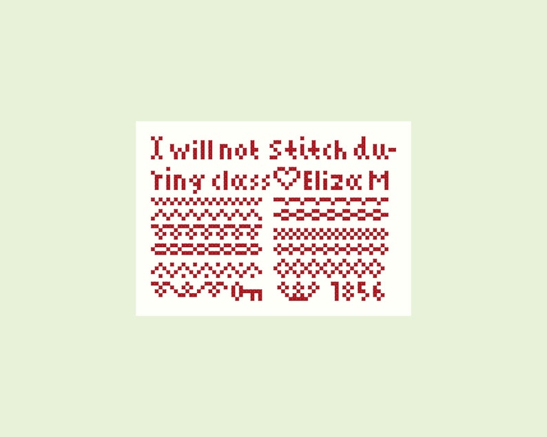 Cross Stitch Pattern PDF File \u2013 Little Troublemaker Funny Cross Stitch Sampler