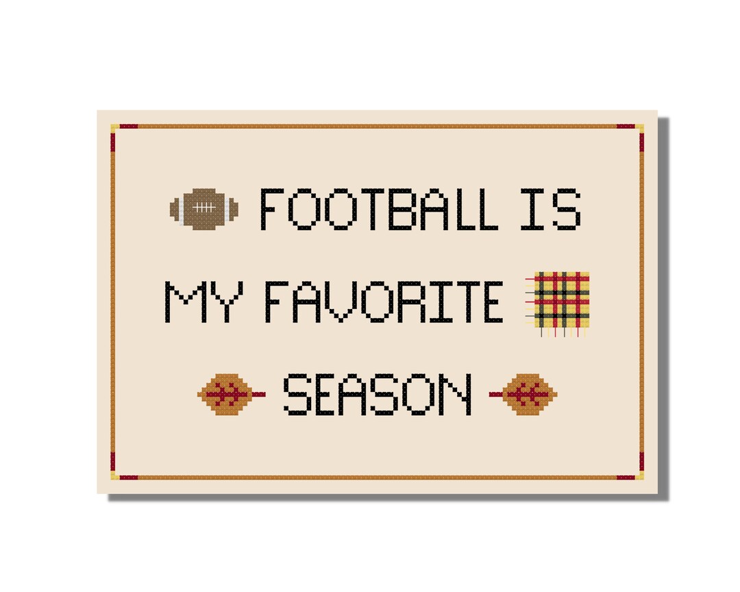 Fall Football Pattern Football is My Favorite Season, Cross Stitch Pattern, PDF File, Cheer ...