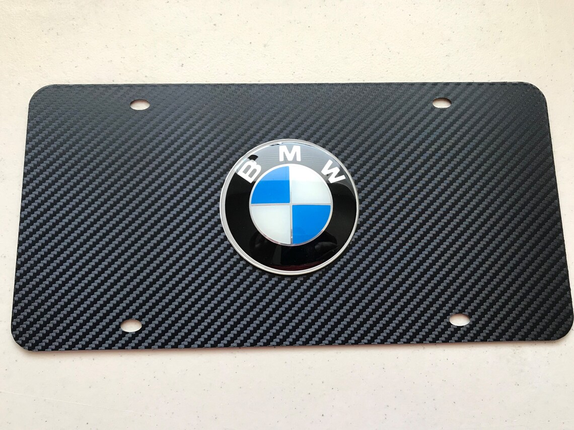 3D BMW Logo Carbon Fiber Style Wrap Stainless Steel Front Etsy