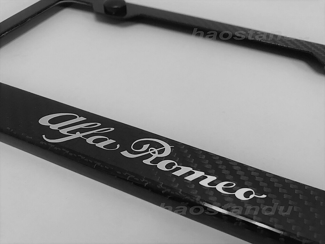 Alfa Romeo Carbon Fiber Style License Frame with Caps Etsy