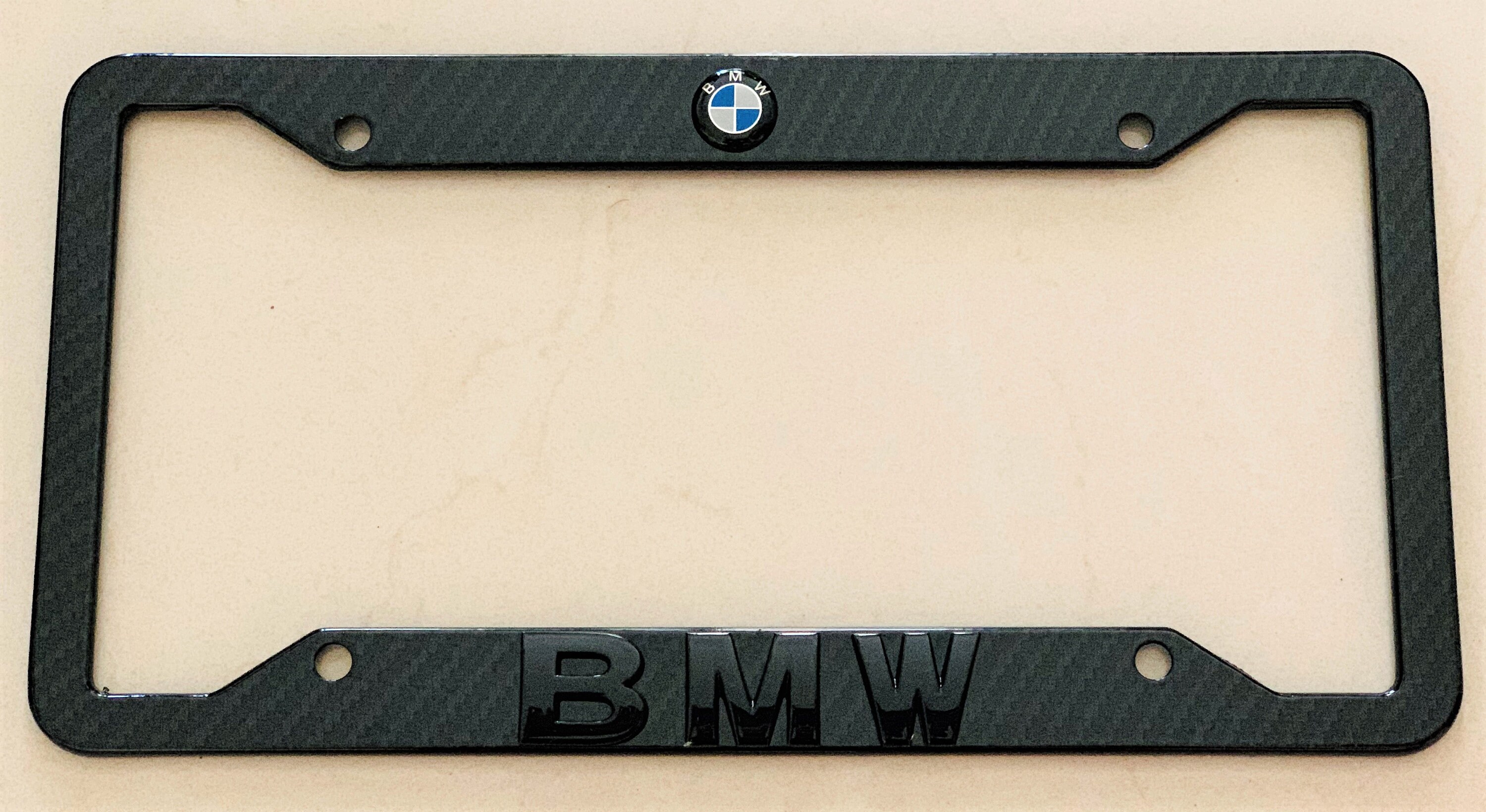 3D BMW Black Carbon Fiber Style License Frame Plate with Caps Etsy