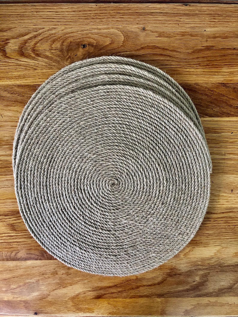 Round Jute Rope Placemats/ Rope Plate Chargers/ Set of 4 Etsy