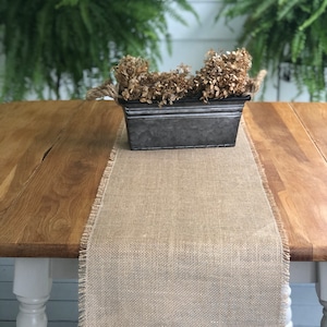 Natural Burlap Table Runner | Farmhouse Decor | Wedding Decor | Handmade | Table Decor | Home Decor