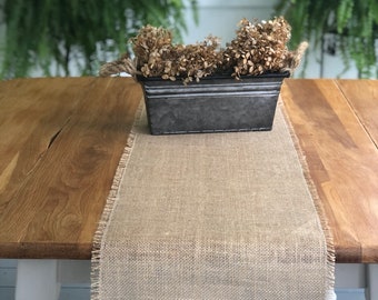 Natural Burlap Table Runner | Farmhouse Decor | Wedding Decor | Handmade | Table Decor | Home Decor