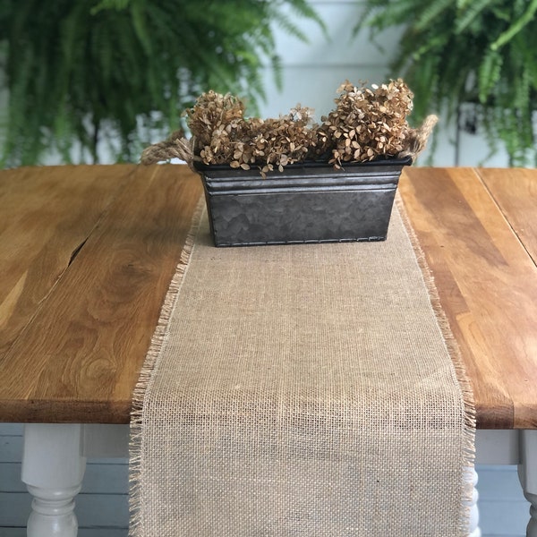 Natural Burlap Table Runner | Farmhouse Decor | Wedding Decor | Handmade | Table Decor | Home Decor