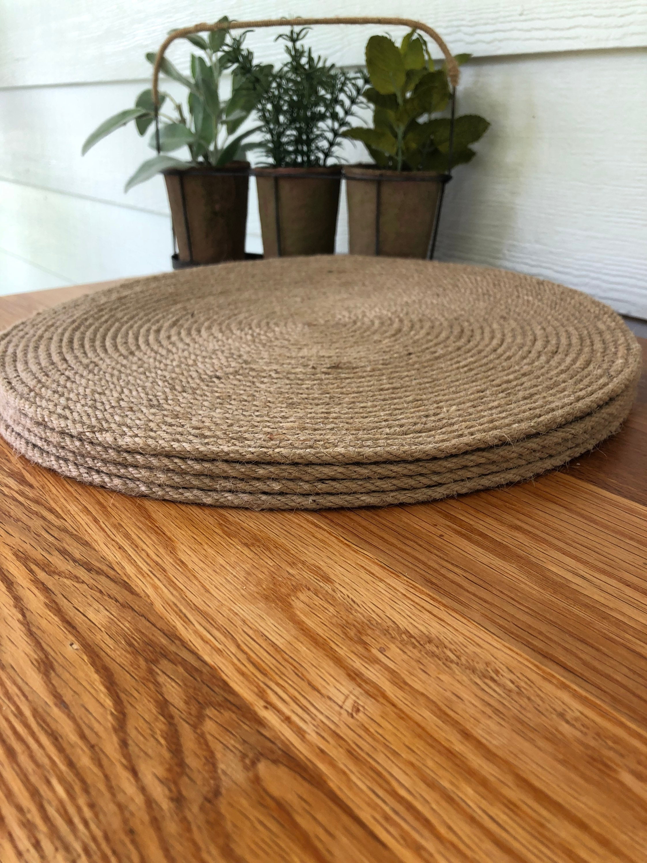 Round Jute Rope Placemats/ Rope Plate Chargers/ Set of 4 Etsy