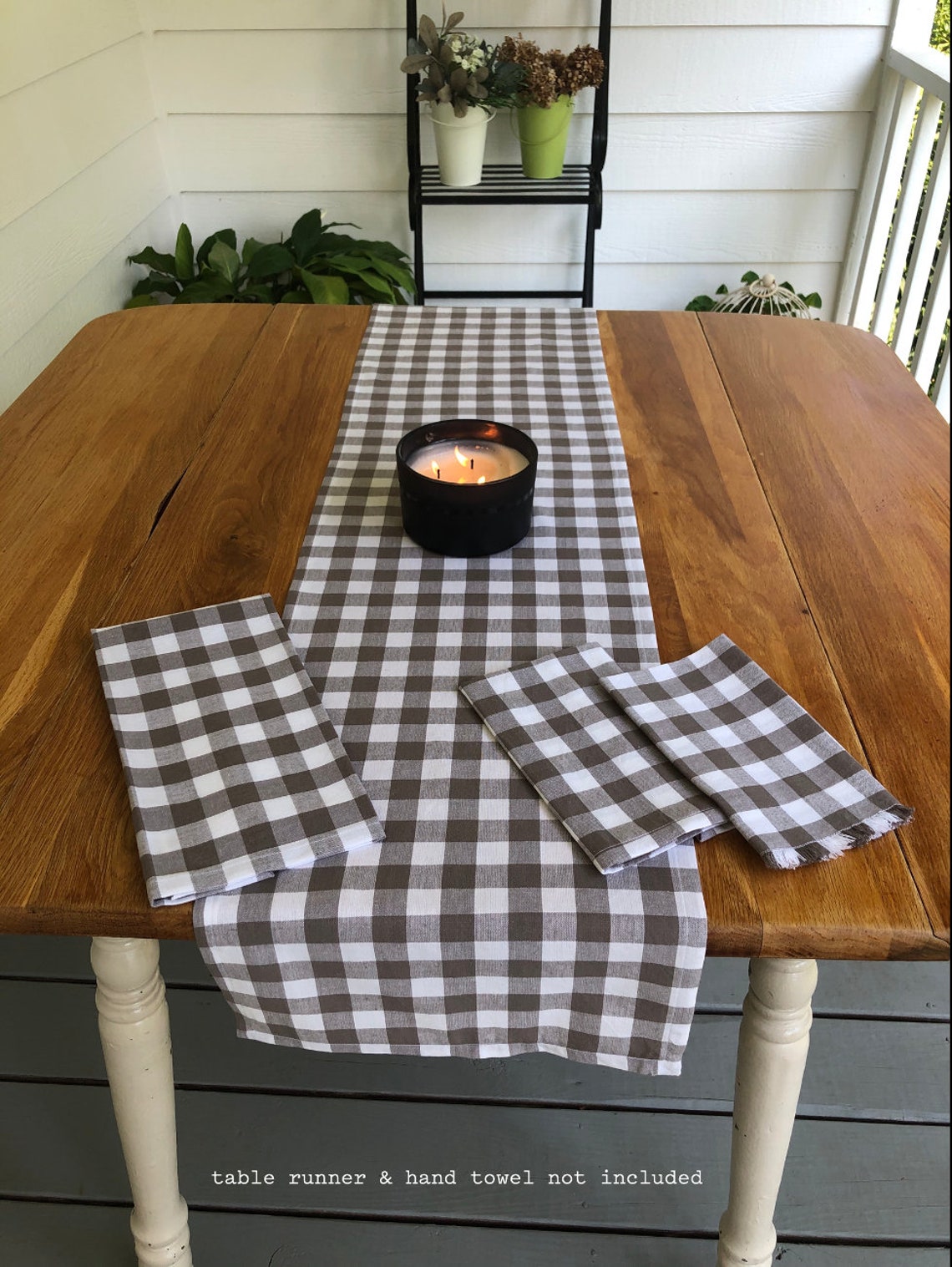 Grey and White Buffalo Plaid Cloth Napkins Set of 4 Etsy