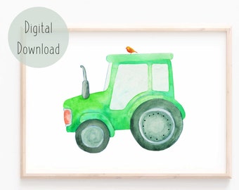Tractor Decor for Boy's Room DIGITAL DOWNLOAD - Tractor Wall Art - Farm Nursery Theme - Toddler Room Decor - Boy Nursery Print