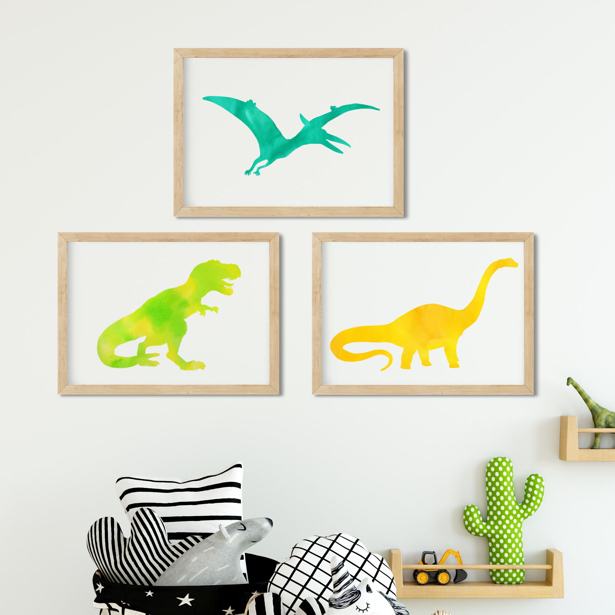 3er Set Kinderbilder Dinosaurier Dino Bilder Kinderzimmer | Etsy