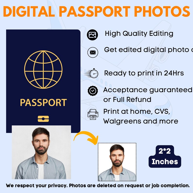 DIGITAL 2 US Passport Photos, Visa Photos, Citizenship Photos, Size 2x2