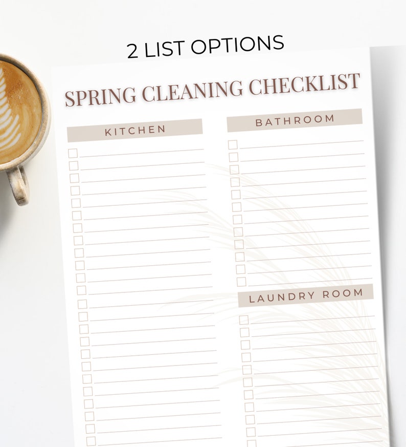 Spring Cleaning Checklist Template Canva Editable Template Etsy