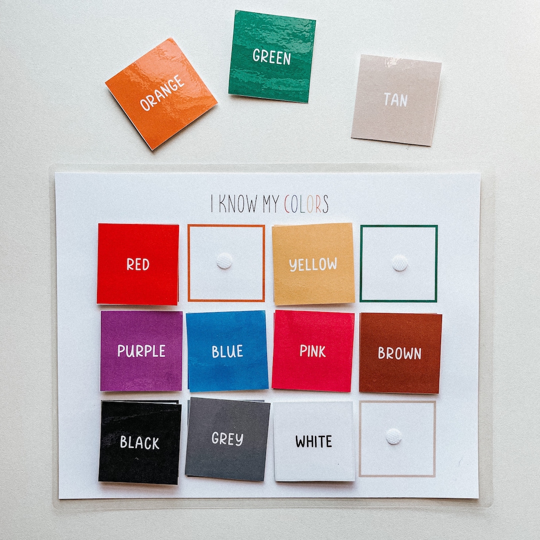 Color Sorting Preschool Activity Sheet | Busy Book Color Matching ...