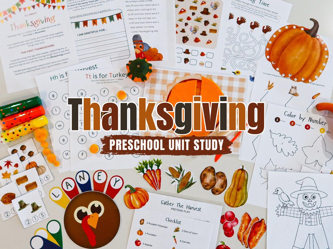 Thanksgiving Preschool Unit Study | Fall Pre-k Printable Curriculum ...