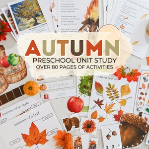 Autumn Preschool Unit Study | Fall Pre-k Printable Curriculum, Autumn Kindergarten Activities