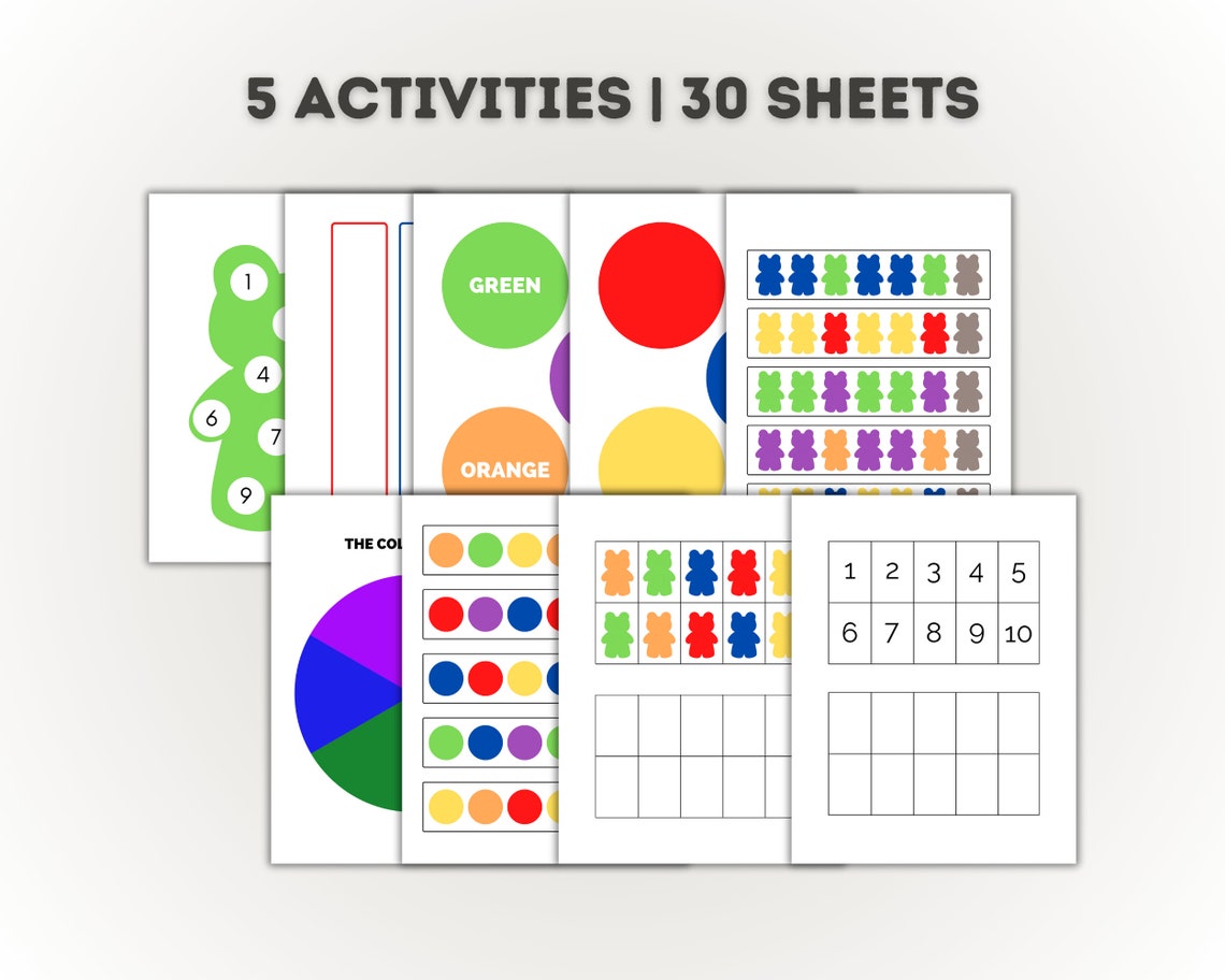 Counting Bear Preschool Math Activity: Homeschool Printable (PDF) - Etsy