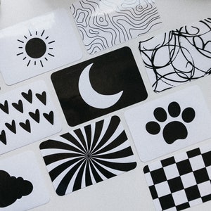 High Contrast Newborn Flashcards | Black and White Printable Cards for Babies