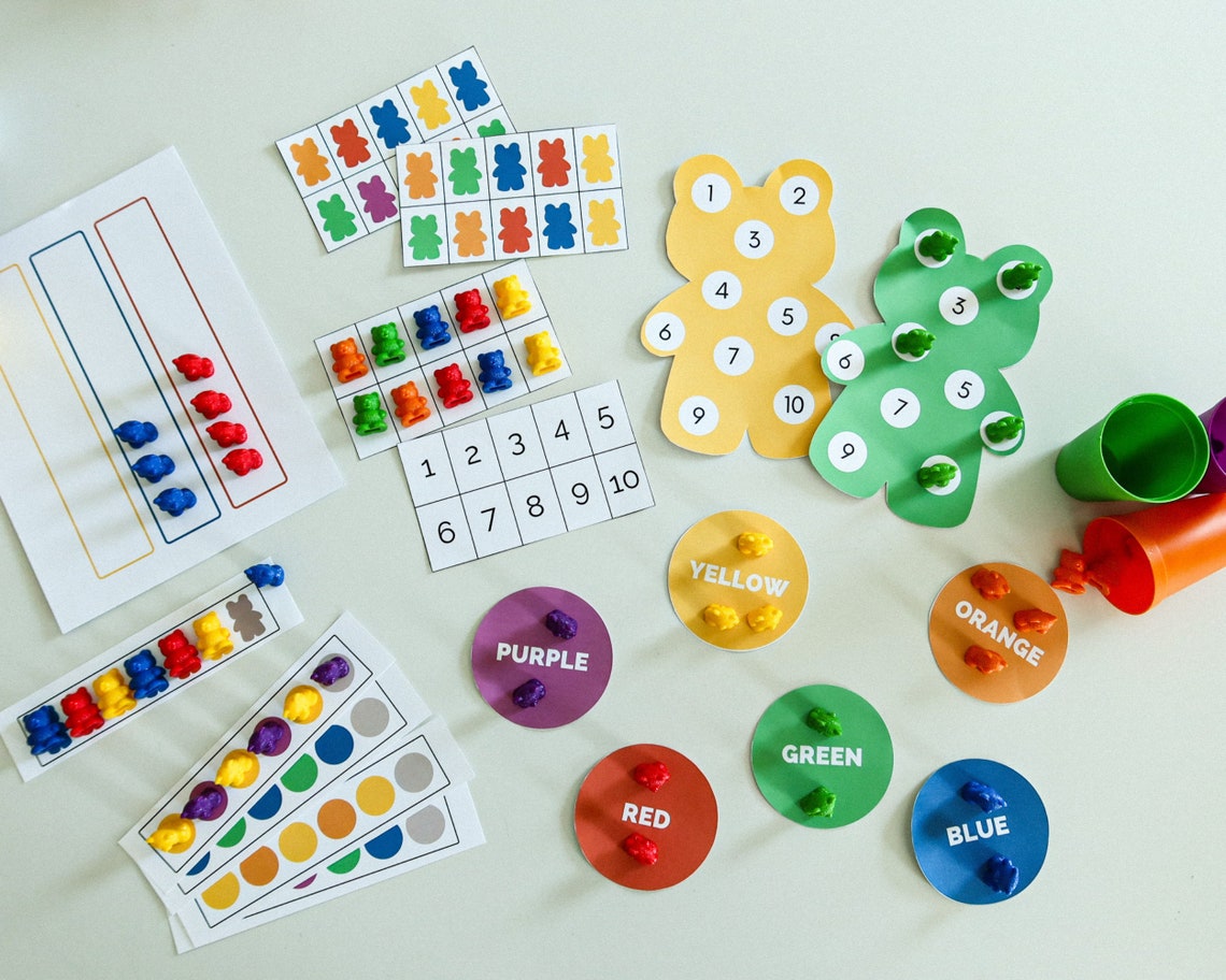 Counting Bear Preschool Math Activity: Homeschool Printable (PDF) - Etsy