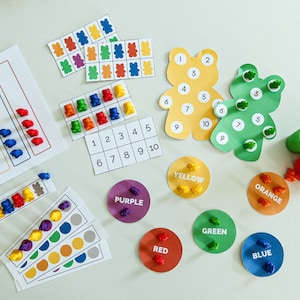 Counting Bear Preschool Activity | Preschool Math Printable, Kindergarten Homeschool Printable, Counting Practice for Pre-k