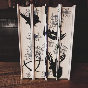 The Raven Cycle series with stenciled edges