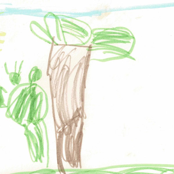 Upcountry Maui Cactus - Original Print - Handmade Kid Art
