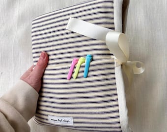Tan Stripe Quilted Bible Sleeve | Large Sized Book Cover| Bible Cover | Trendy Bookish Gift