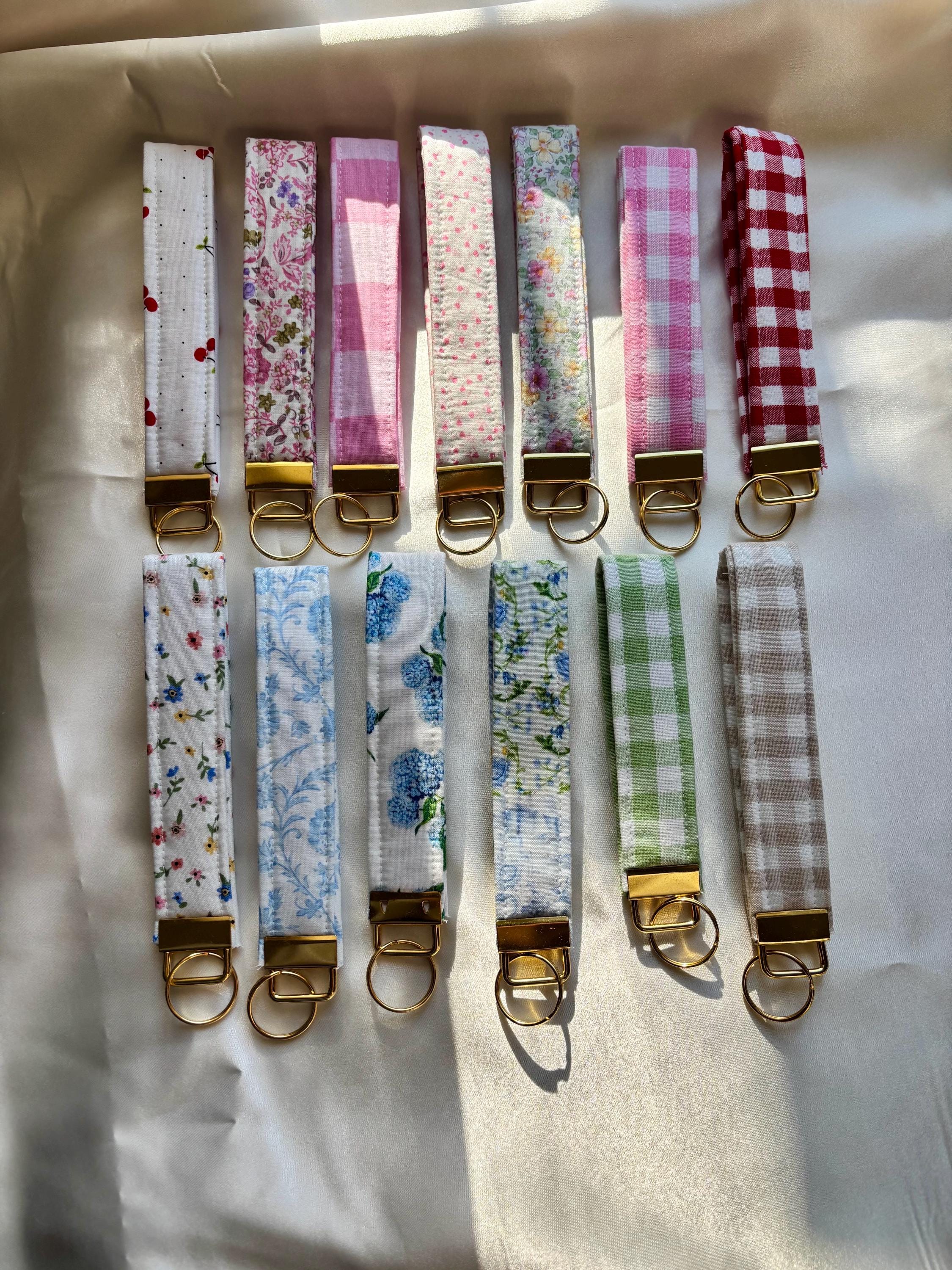 Keychain Wristlet | Gold Keychain Fob for keys | Handmade Keychain Lanyard